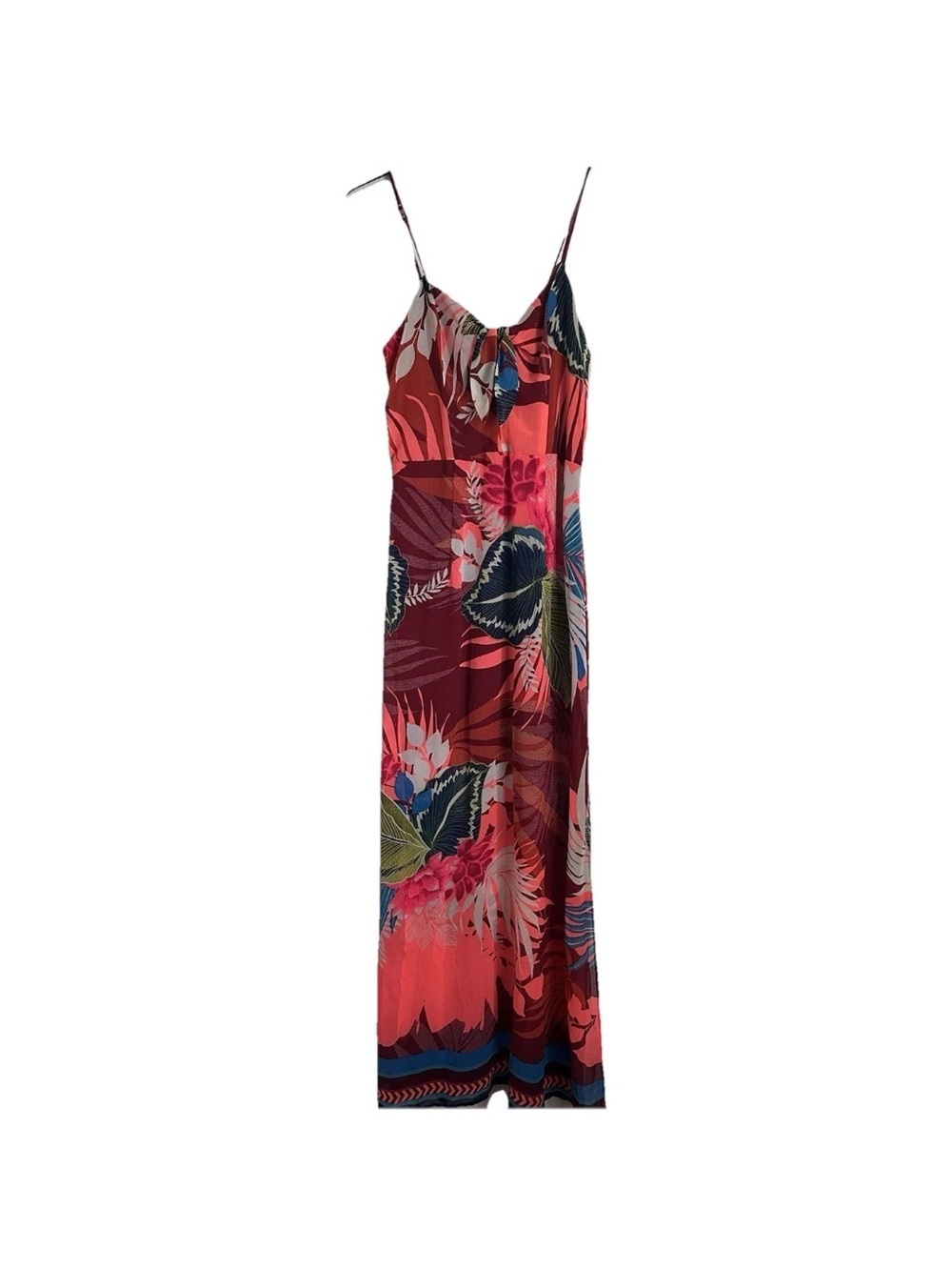 Express Maxi Dress Womens S Multicolor Sleeveless Hawiian Tropical Resort Summer